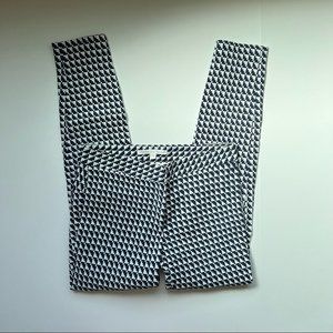 Veronica Bear Navy White Houndstooth Skinny Zipper Ankle Pant Size 4